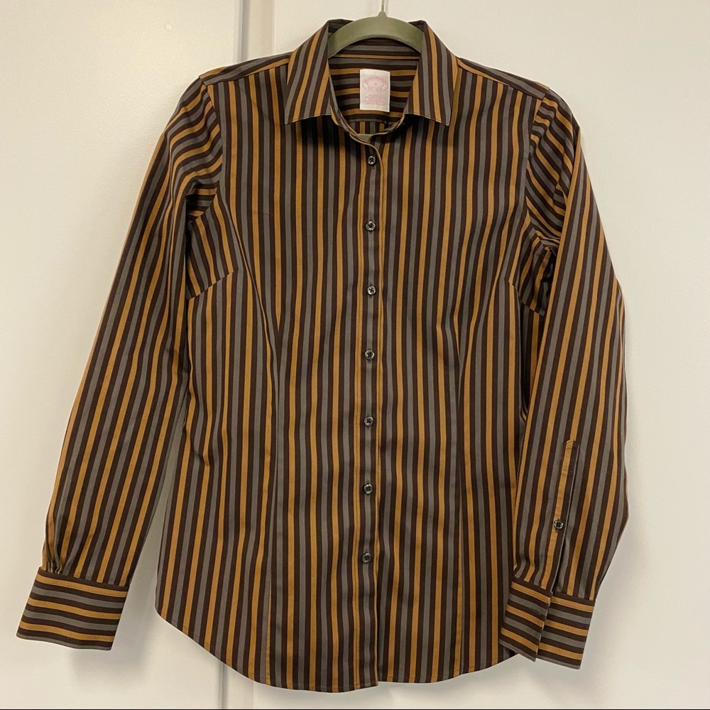 Brooks Brothers Non-Iron Tailored-Fit Cotton Stripe Dress Shirt, Never Worn. XS - Picture 4 of 12